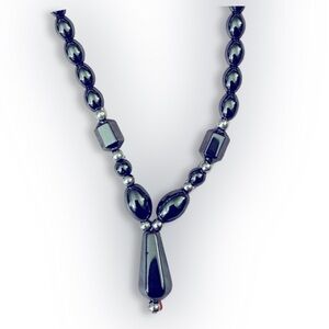 Stunning Handcrafted Gunmetal Gray Colored Hematite Beaded Choker Necklace